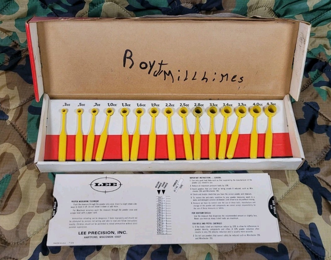 LEE PRECISION POWDER MEASURE KIT COMPLETE WITH LOAD DATA CARD