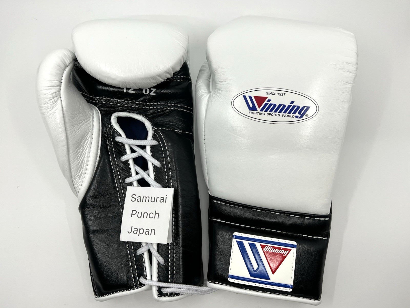 Winning CO-MS400 Boxing Gloves 12oz White Black Lace Up Japan New