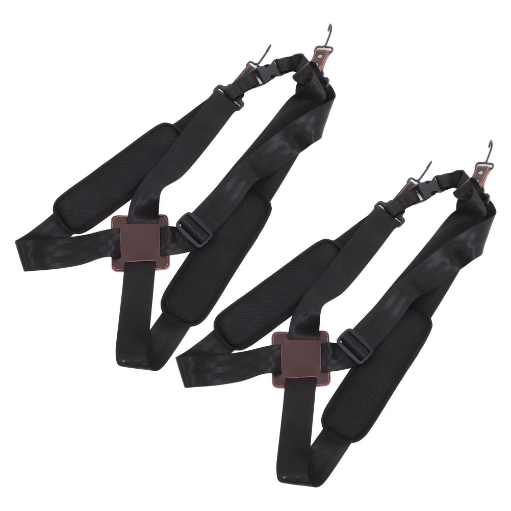 2Pcs Adjustable African Drum Strap Padded Double Shoulder Black