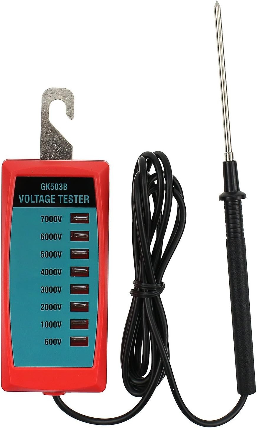 ALLOSUN GK503B NEON Electric Fence Voltage Tester and Fault Finder small, Red
