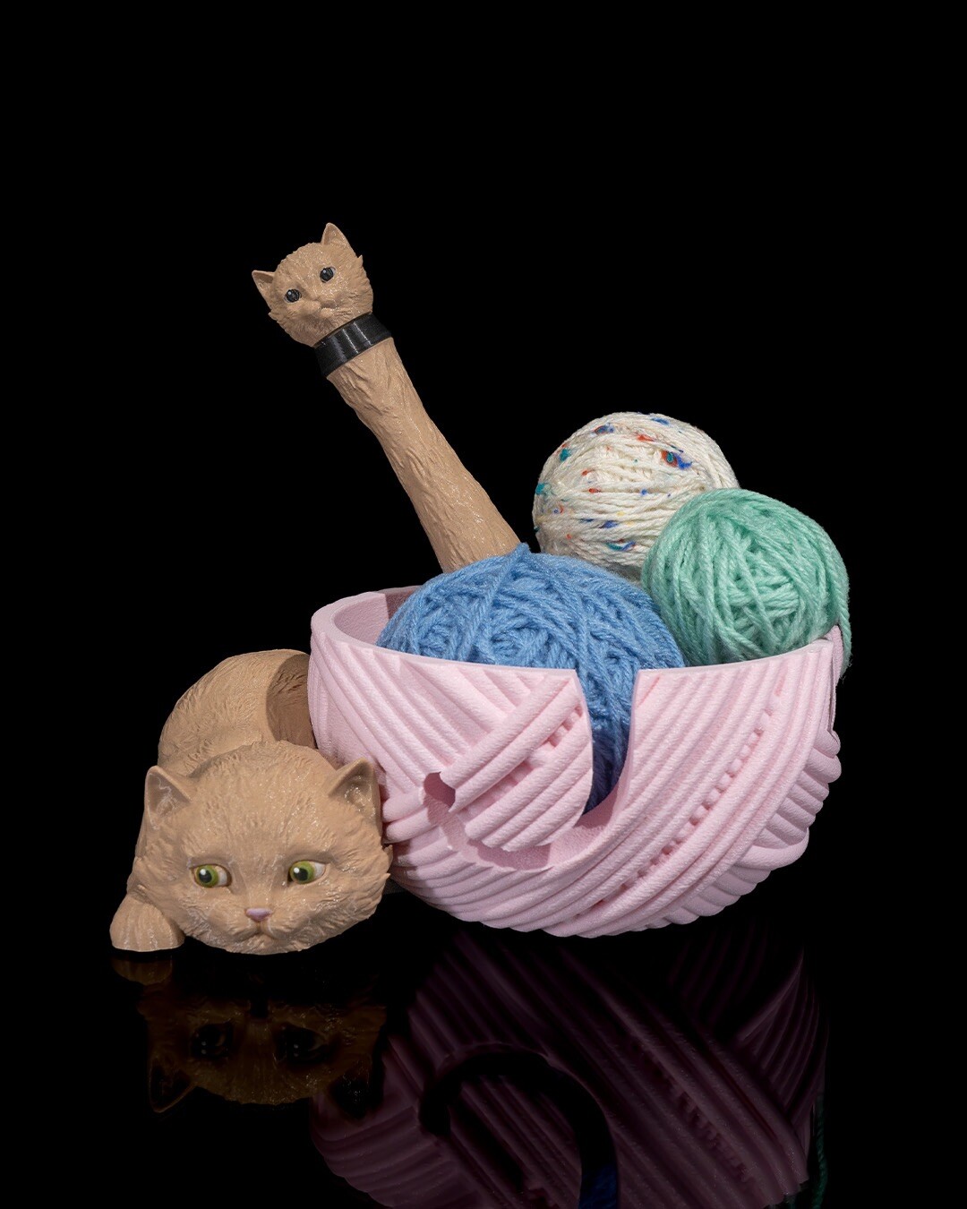 Kit-Cat Yarn Bowl and Hook Case You Choose Color