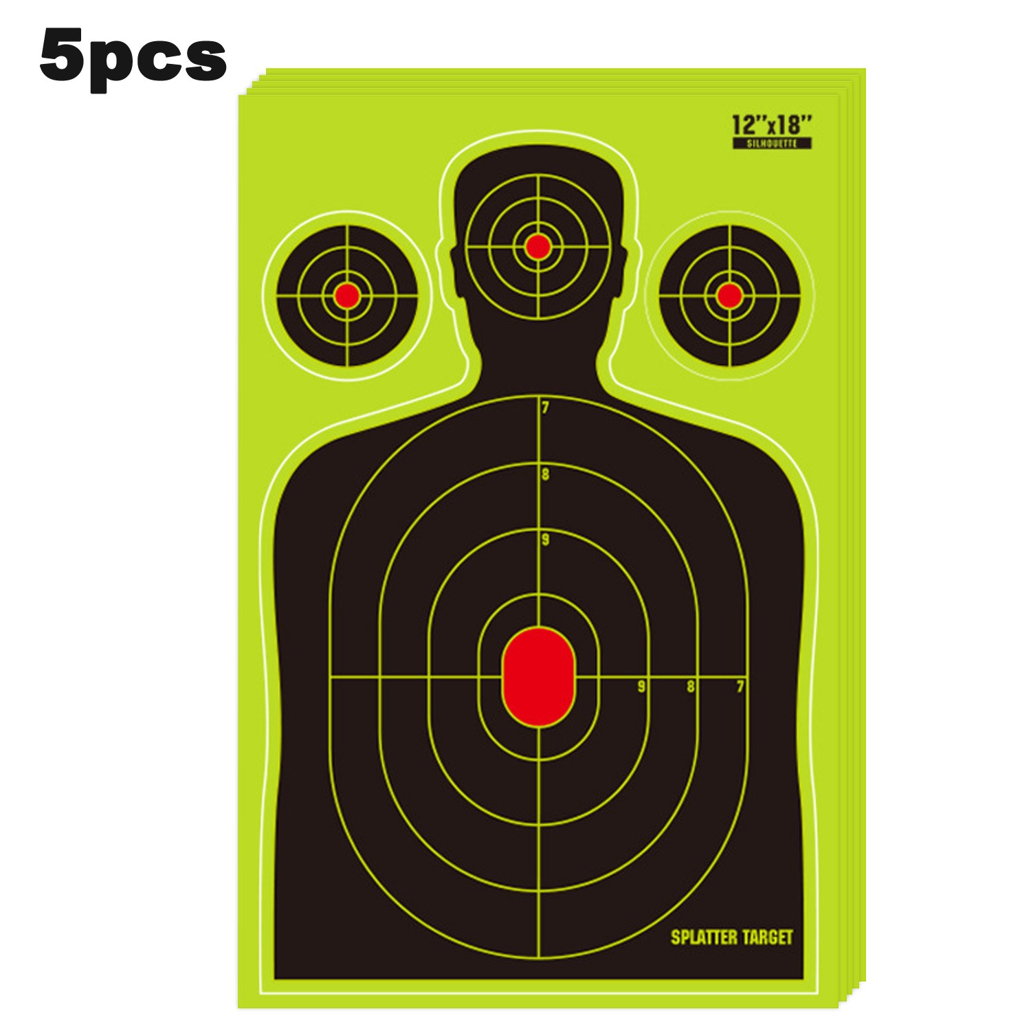5 Packs 12x18in Shooting Targets Splatter Range Paper Target Gun Shoot Rifle