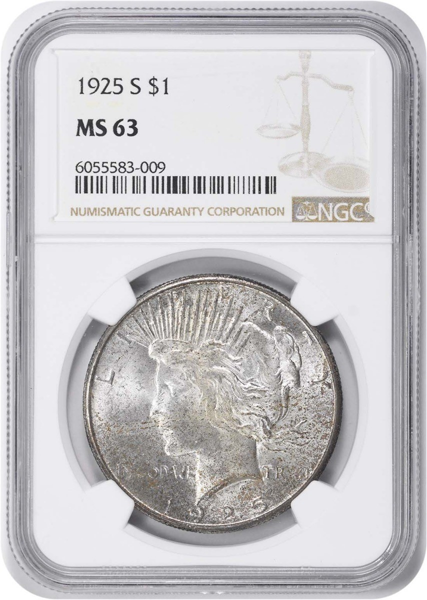 1925-S Peace Silver Dollar MS63 NGC