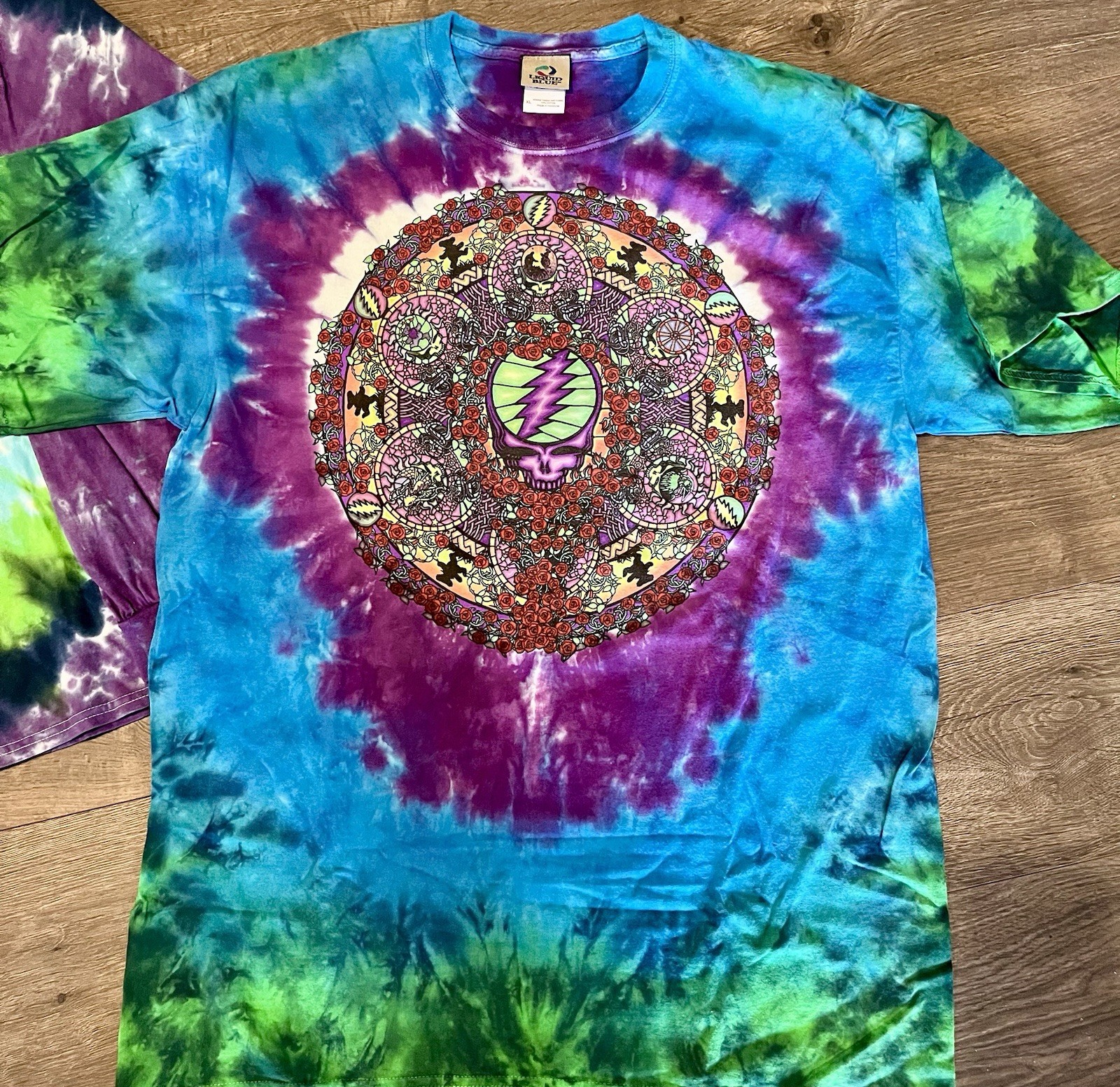 Vintage Grateful Dead Stealie Liquid Blue Shirt Mens XL Tie Dye Tee