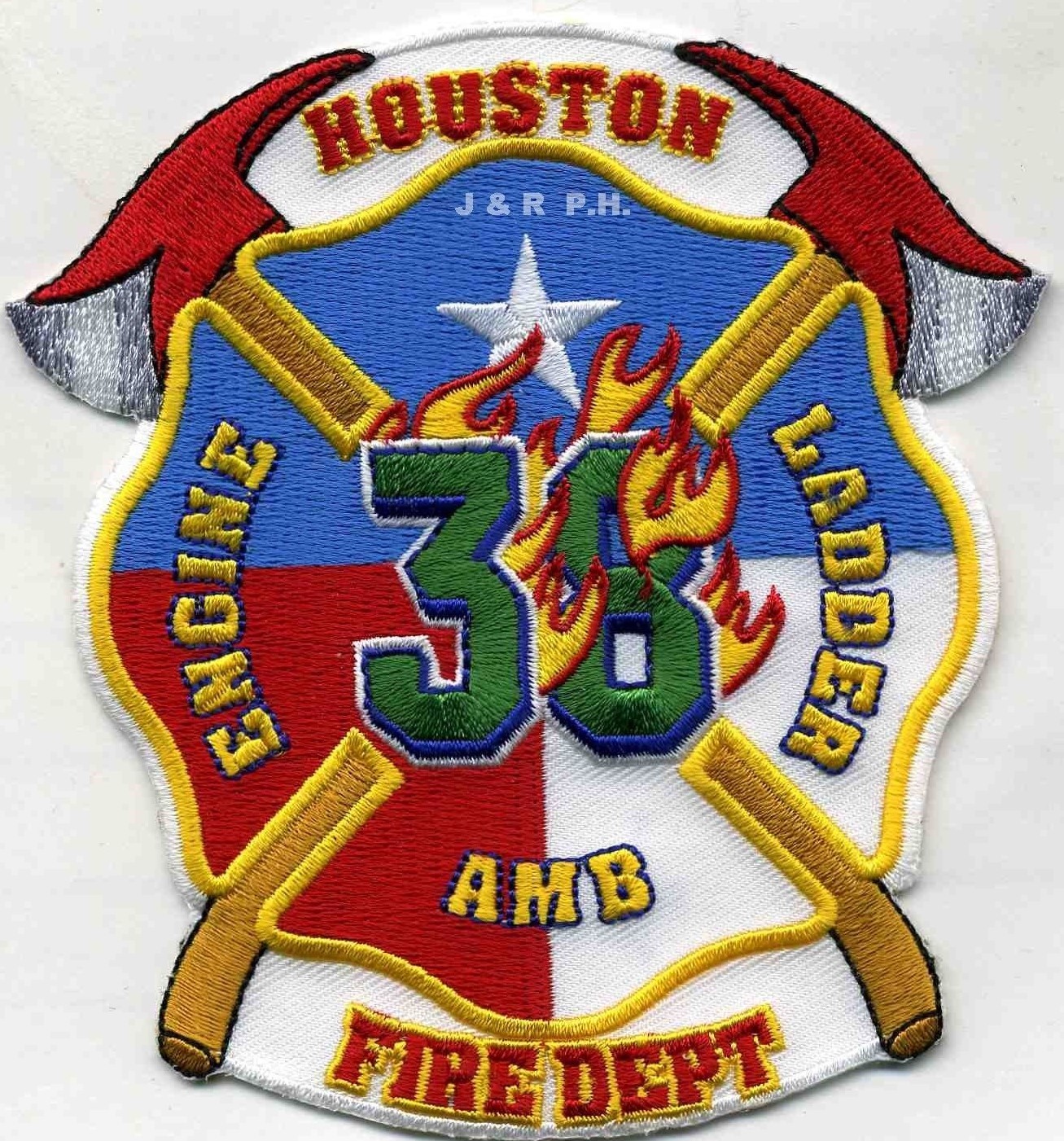 Houston Station - 38  old style, Texas (4.5" x 4.5" size) fire patch