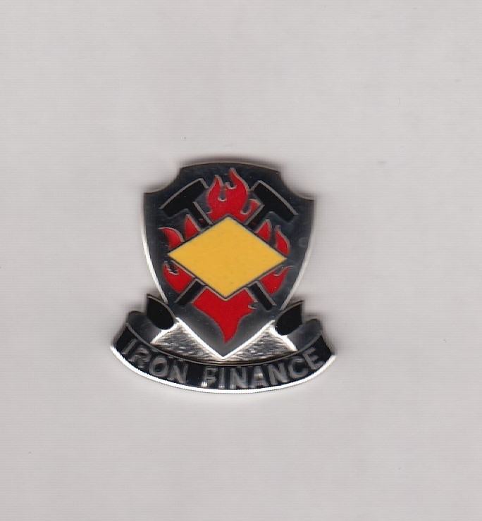 US Army 8th Finance Battalion crest DUI badge cb clutchback G-23
