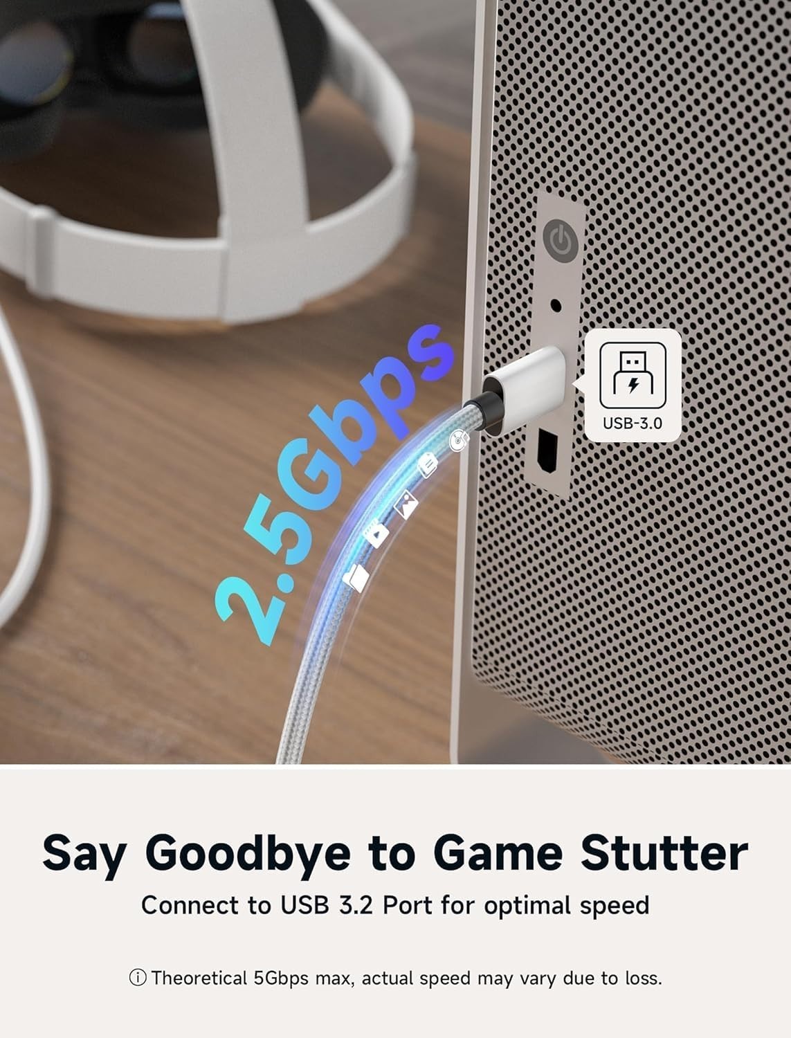 Versatile 16FT Charging Link Cable - Play & Charge for Meta Quest VR Systems