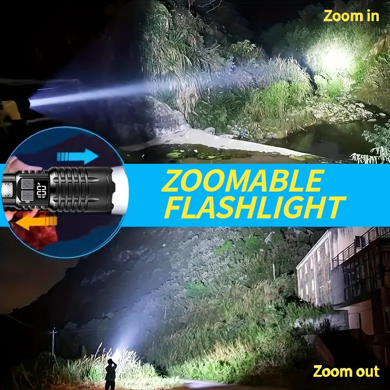 990000000Lumen Super Bright LED Tactical Flashlights Rechargeable LED Work Light