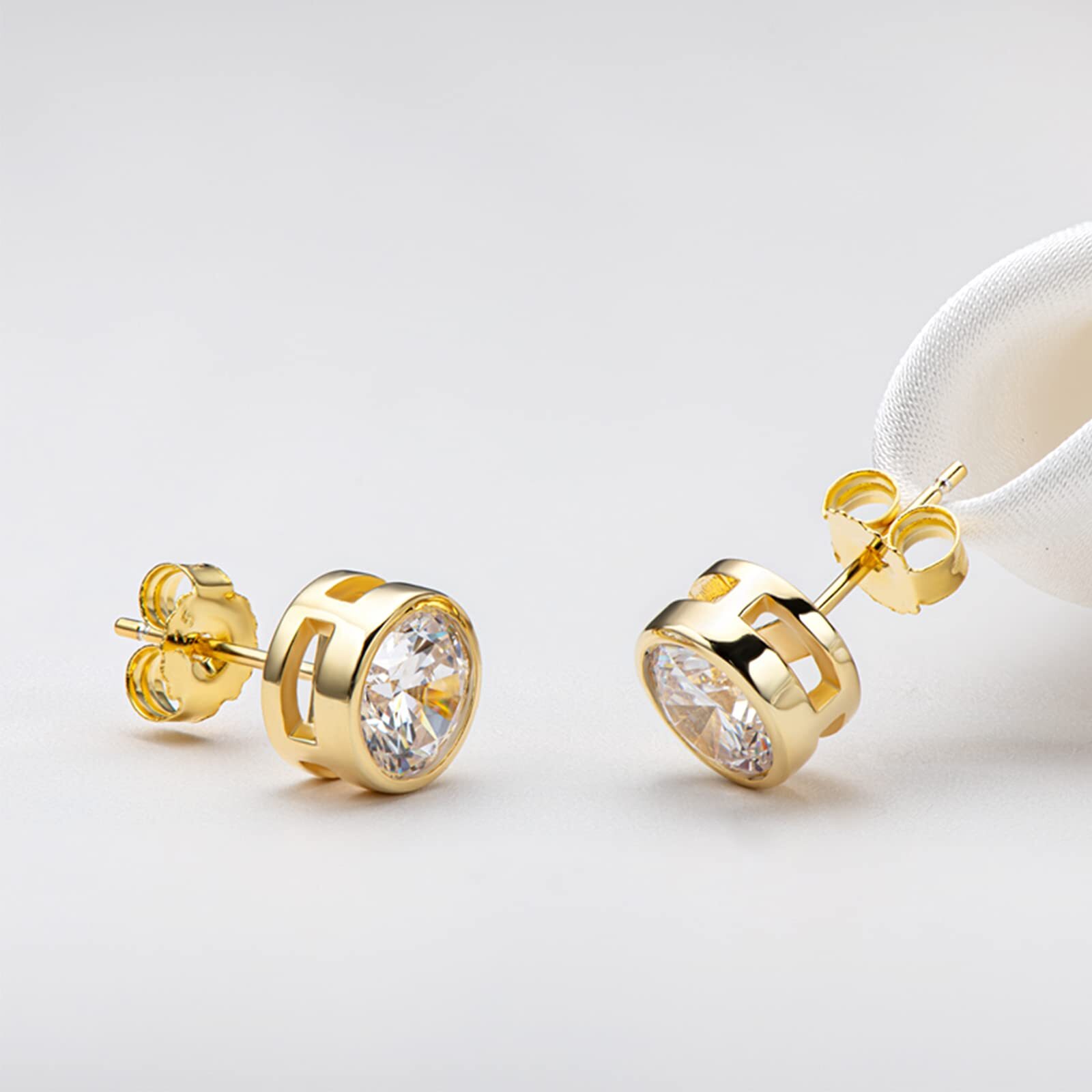 14K Gold Earring Backs Yellow Ear Locking for Stud Ear Rings (3 Pairs)