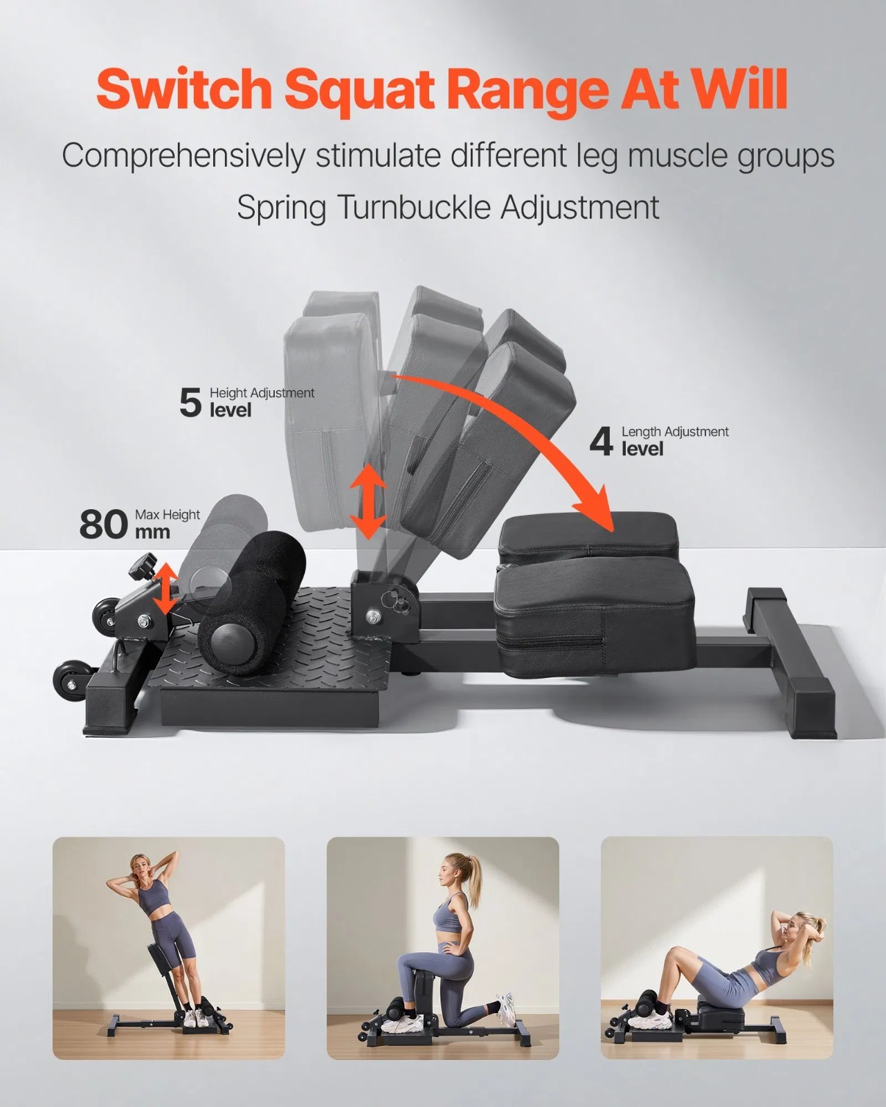 Sissy Squat Machine, Multi-Function Deep Sissy Squat Bench for Leg Muscle