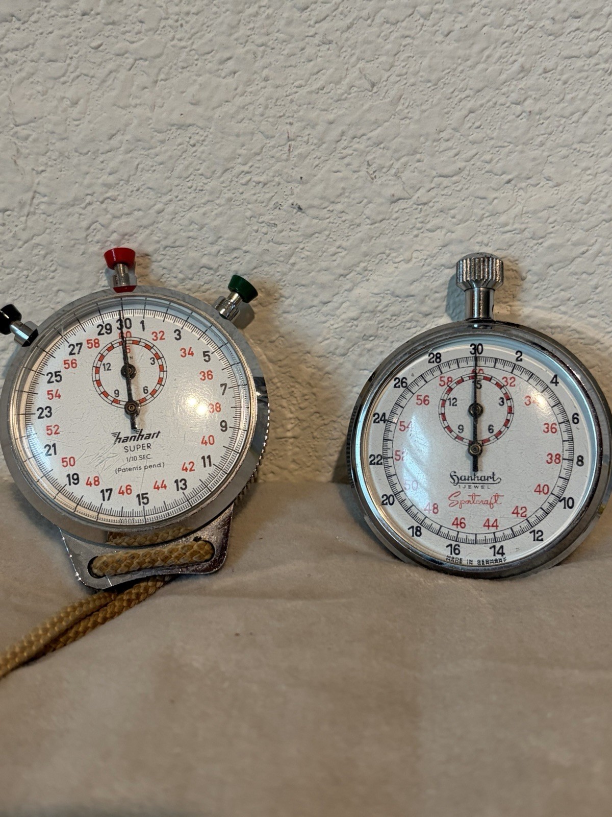 VTG Hanhart Super Mechanical Stopwatch From Germany Both Work Good Condition