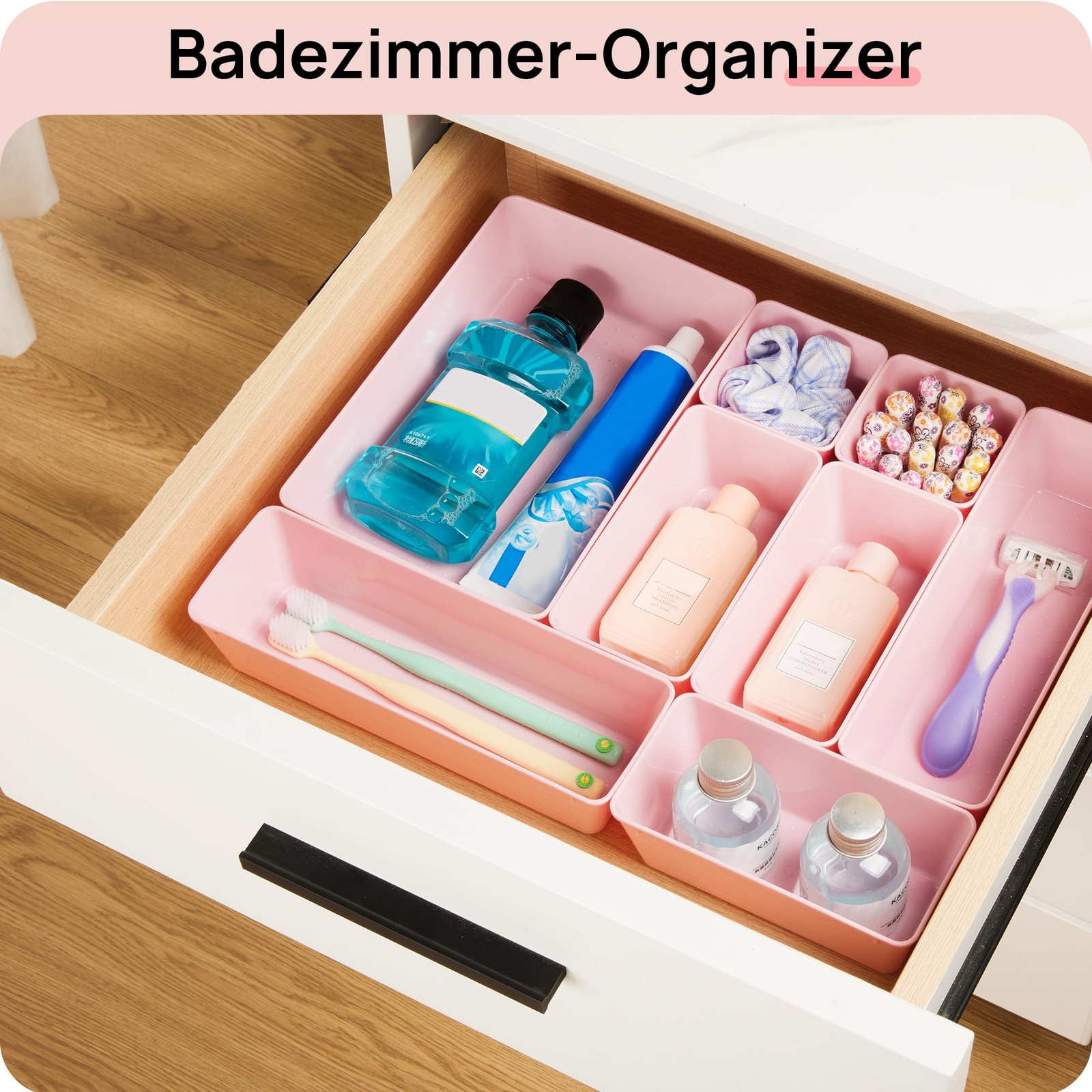 25 PCS Plastic Drawer Organizers Set, 4-Size Versatile Bathroom and Vanity Dr...