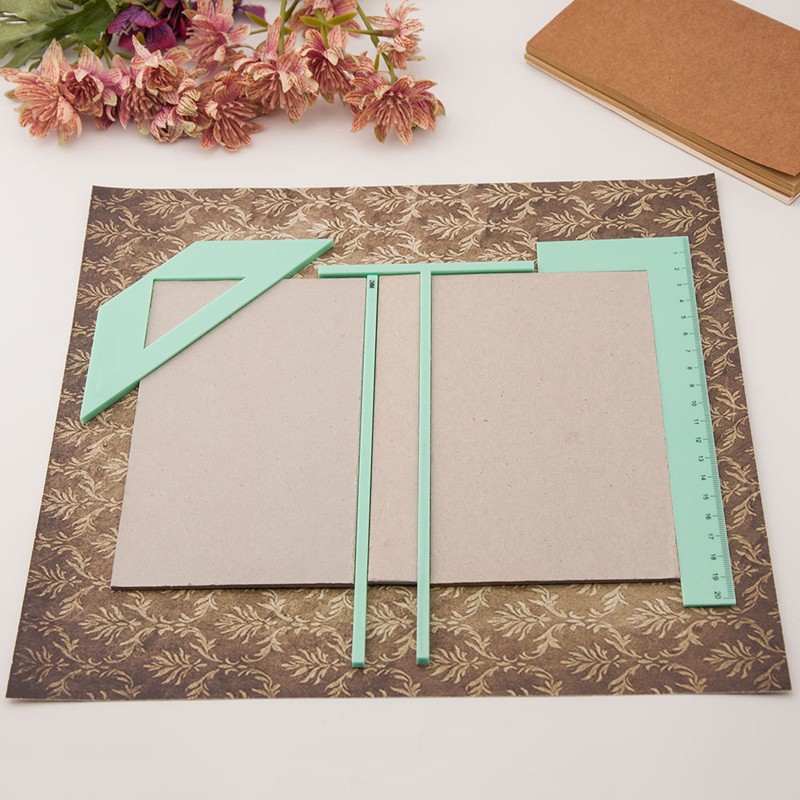 4Pcs/Set Bookbinding Ruler Cover Guide Binding Tool ScrapBooking Album Making