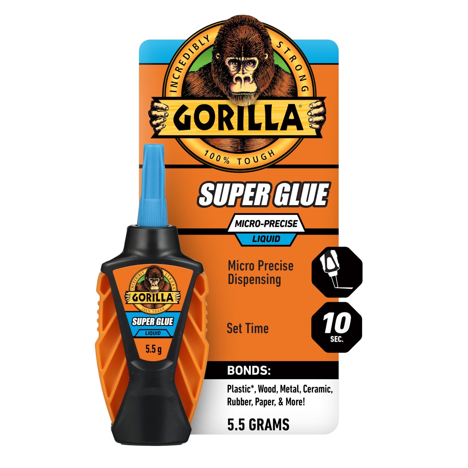 Gorilla Micro Precise Super Glue, Clear 5.5 Gram (Pack Pack of 1,