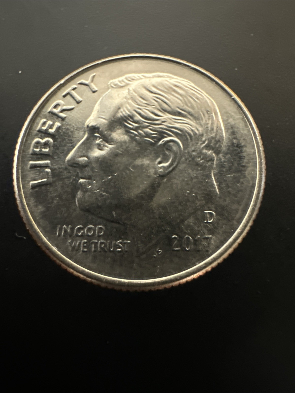 2017 D Roosevelt Dime Circulated, AU+