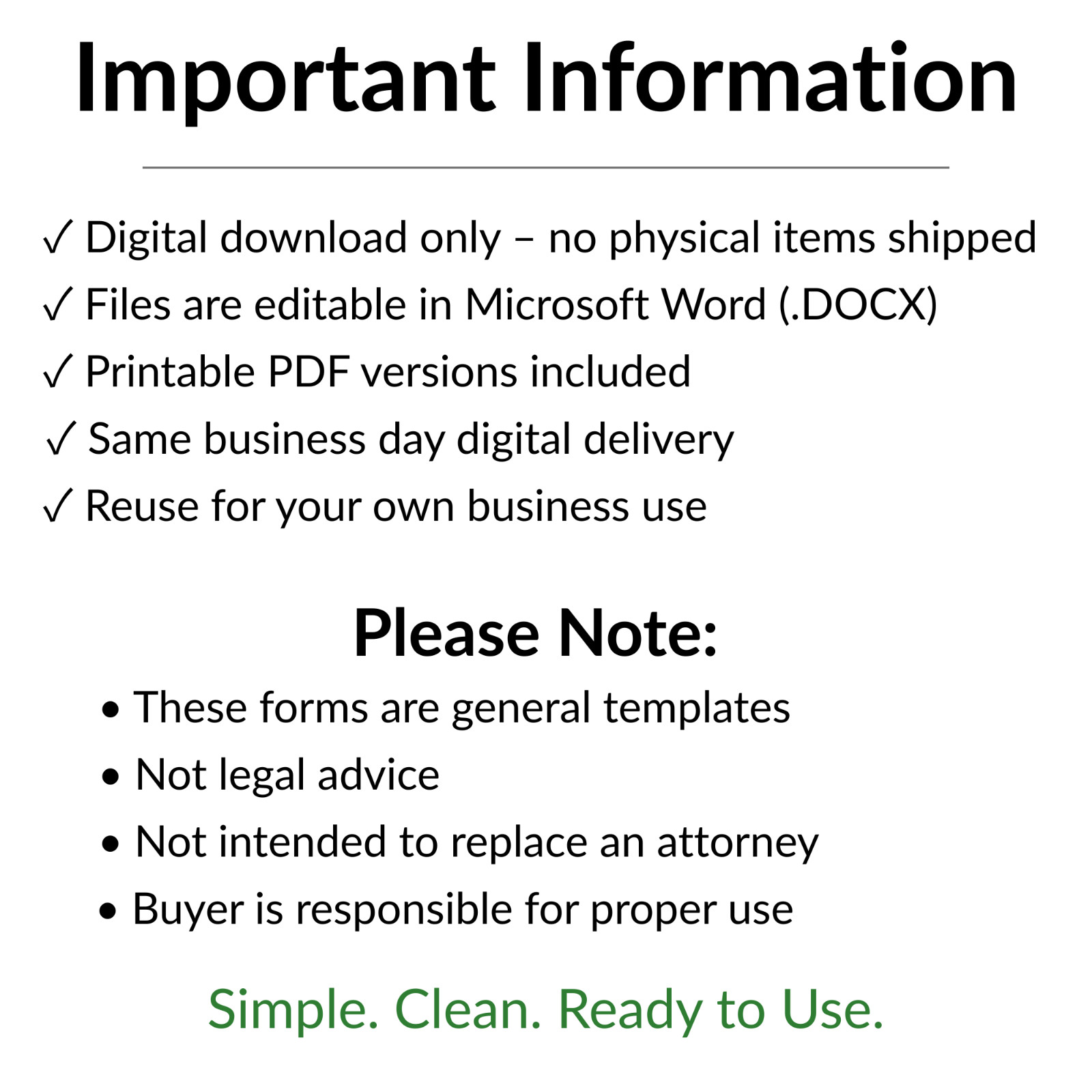 Editable Contractor Business Forms Bundle – Work Order, Invoice, Estimate & More