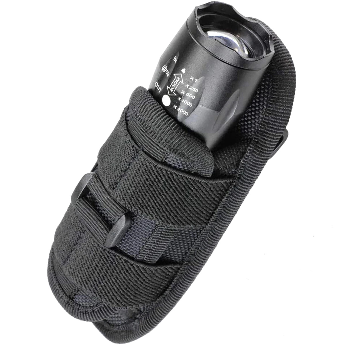 Tactical Flashlight Holster Duty Belt Pouch Rotatable Clip 360 Degree Holder US.