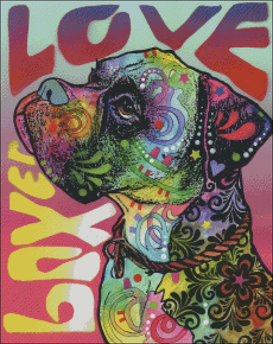 Needlework Chart DIY Counted Cross Stitch Patterns Embroidery craft - Boxer Luv