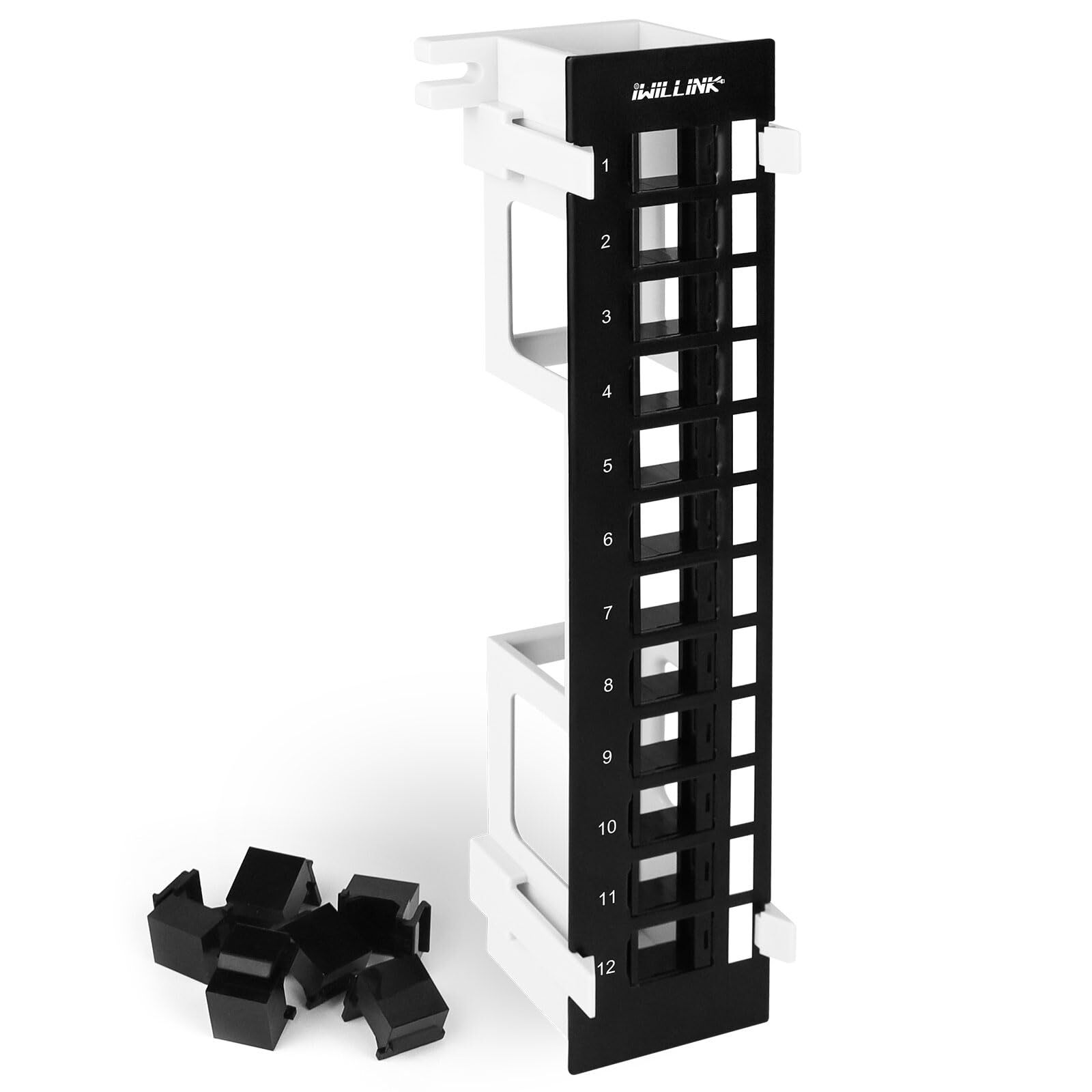 12 Port Blank Keystone Patch Panel with (6-Pack) Blank Keystone Jack Inserts,...