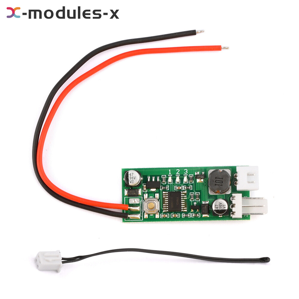 DC 12V Fan Temperature Control Speed Controller Module 2-Wire With Probe Cable