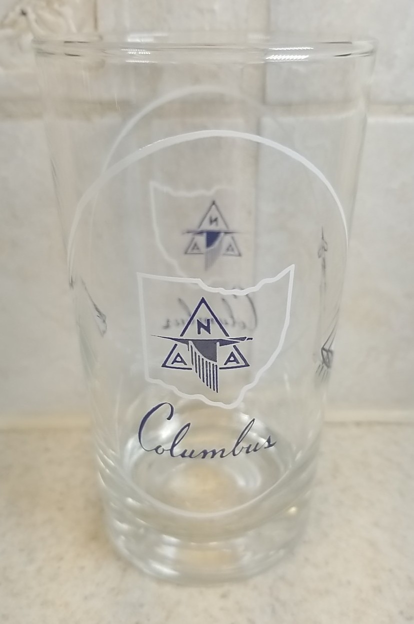 North American Aviation NAA Columbus Ohio Jet Rocket Design Glass Tumbler 4 3/4"