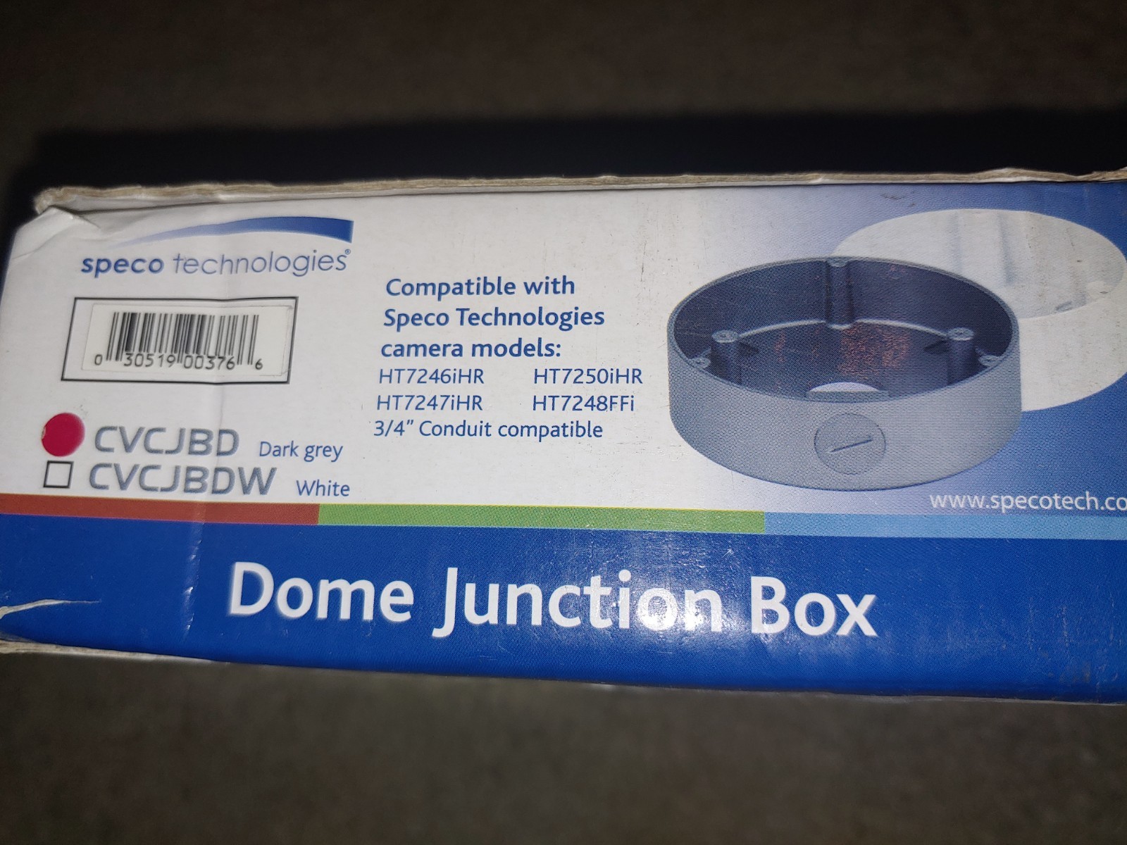 Speco Technologies CVCJBD Small Round Junction Box for Security Dome Camera NEW!