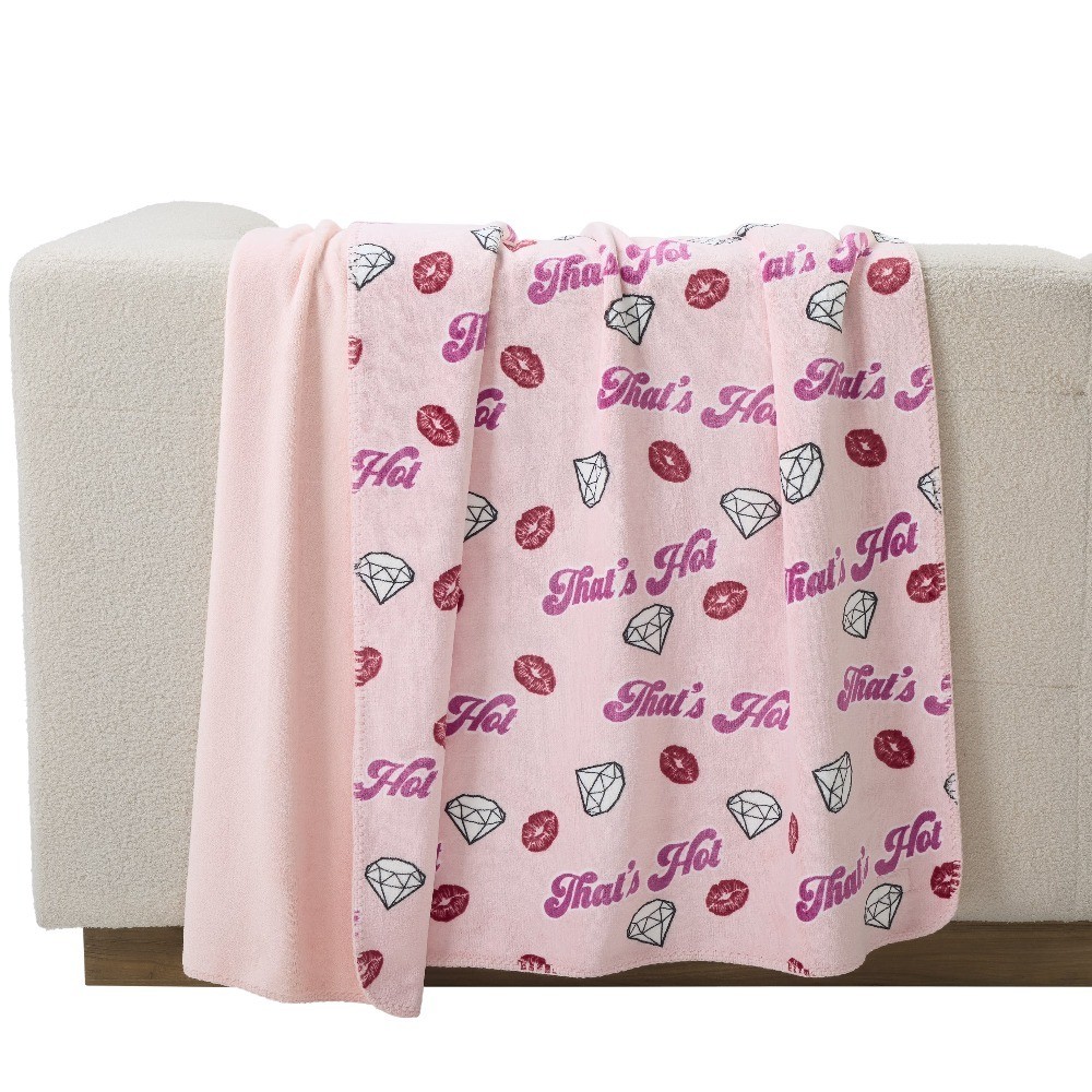 Reversible Plush Oversized Pink Throw Blanket for Adults and Teens Cozy Fuzzy