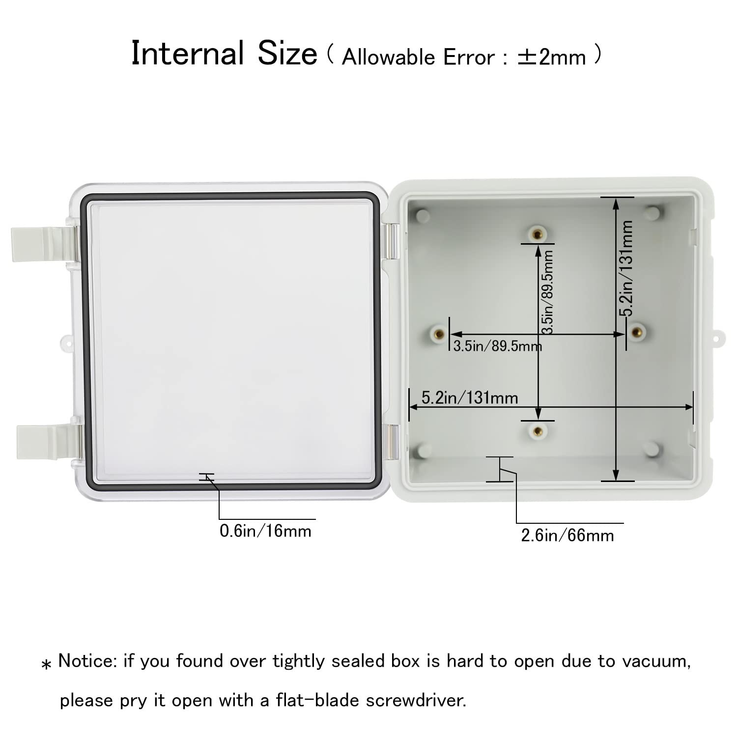 Junction Box IP65 Waterproof ABS Plastic Enclosure Hinged PC Clear Cover Elec...