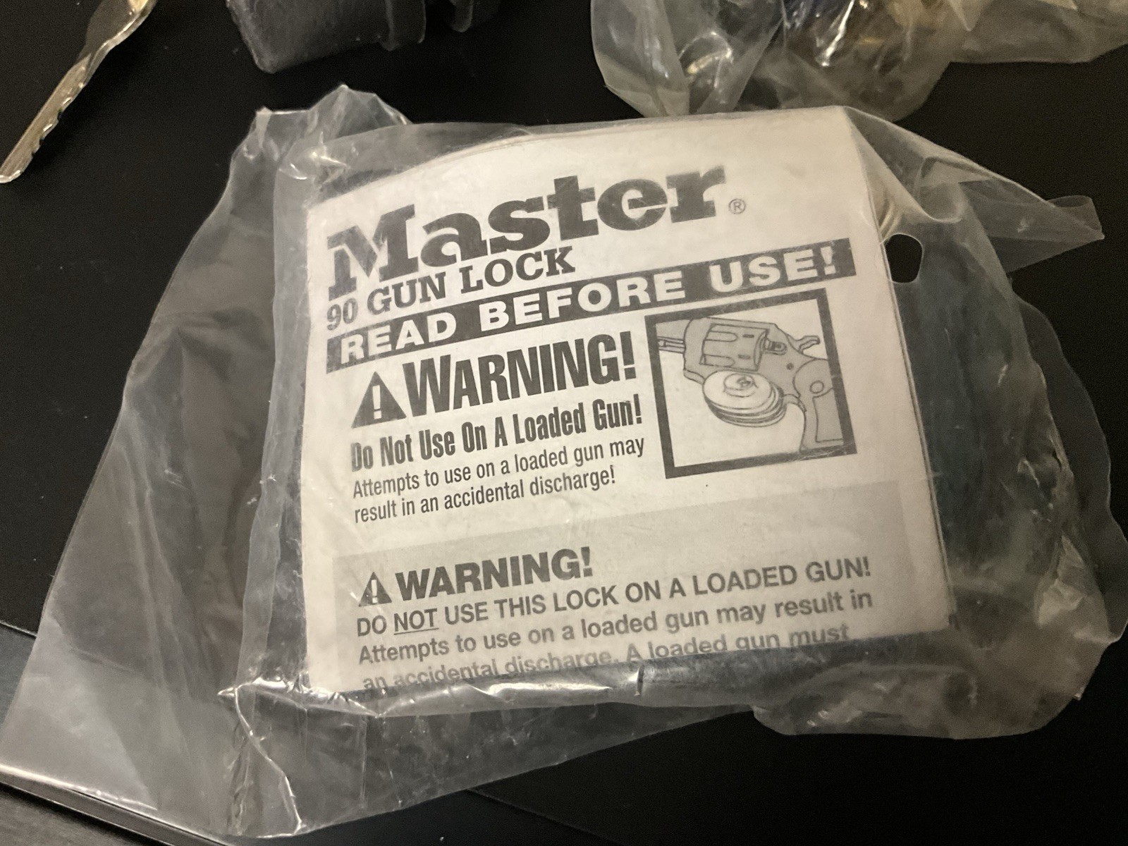 Lot 2 Master Lock 90KADSPT Keyed Gun Trigger Locks New 2 Keys Each + extra Lock