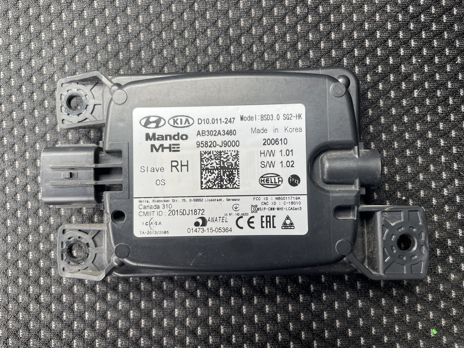2018 2019 2020 Hyundai Kona Rear Right Blind Spot Detection Sensor Radar OEM