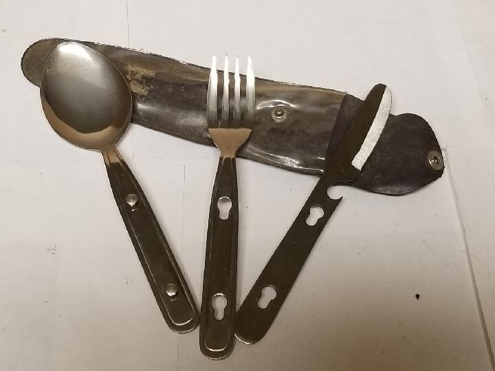 Vintage Interlocking Stainless Steel Chow Set Japan