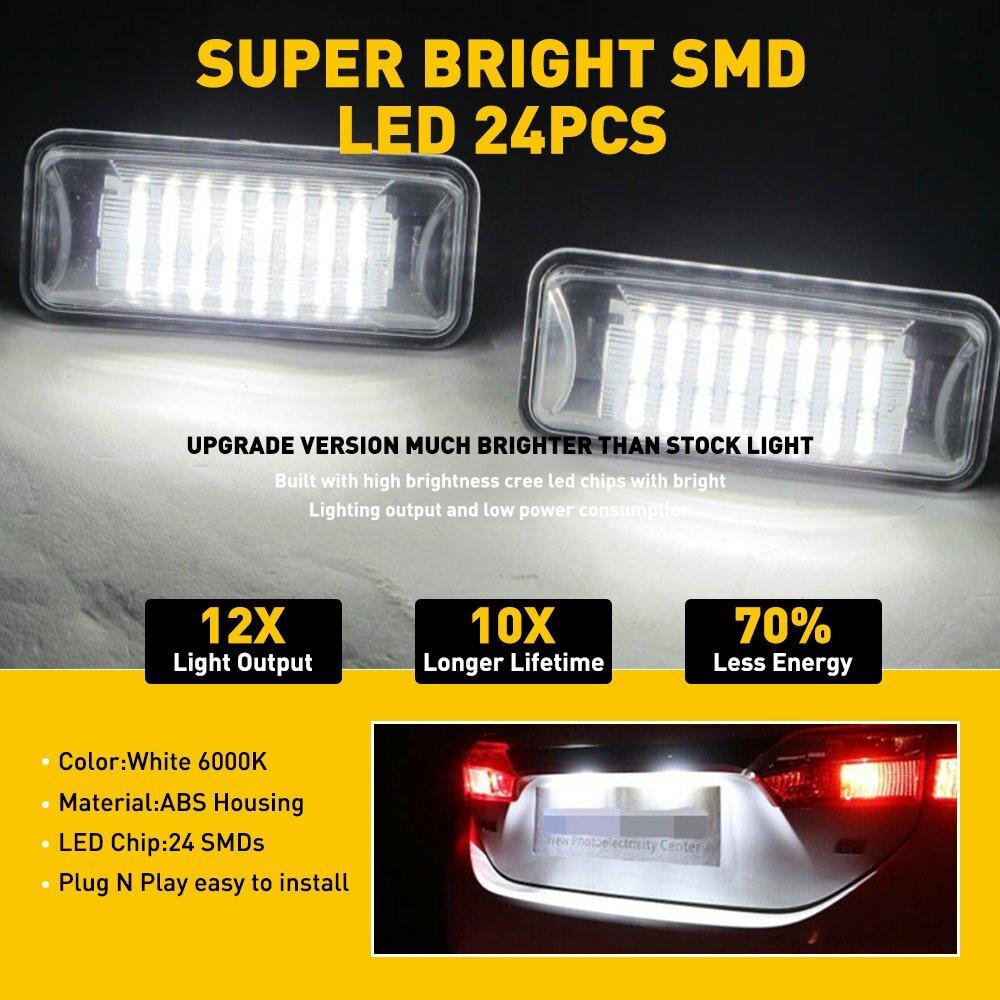 LED License Plate Light For Subaru Forester Impreza WRX STI Crosstrek Legacy V