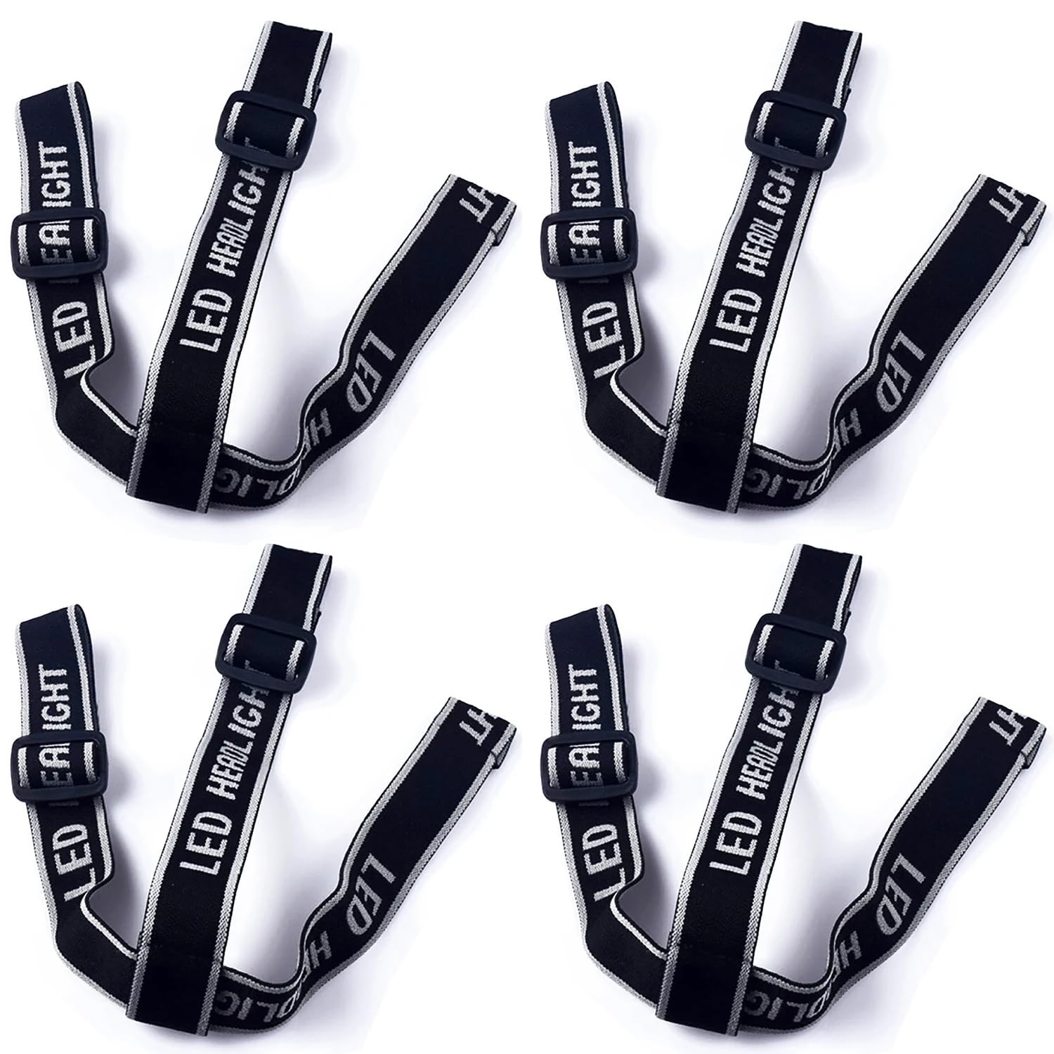 4 Pack Headlamp Strap Replacement Headband Head Lamp Elastic Head Band