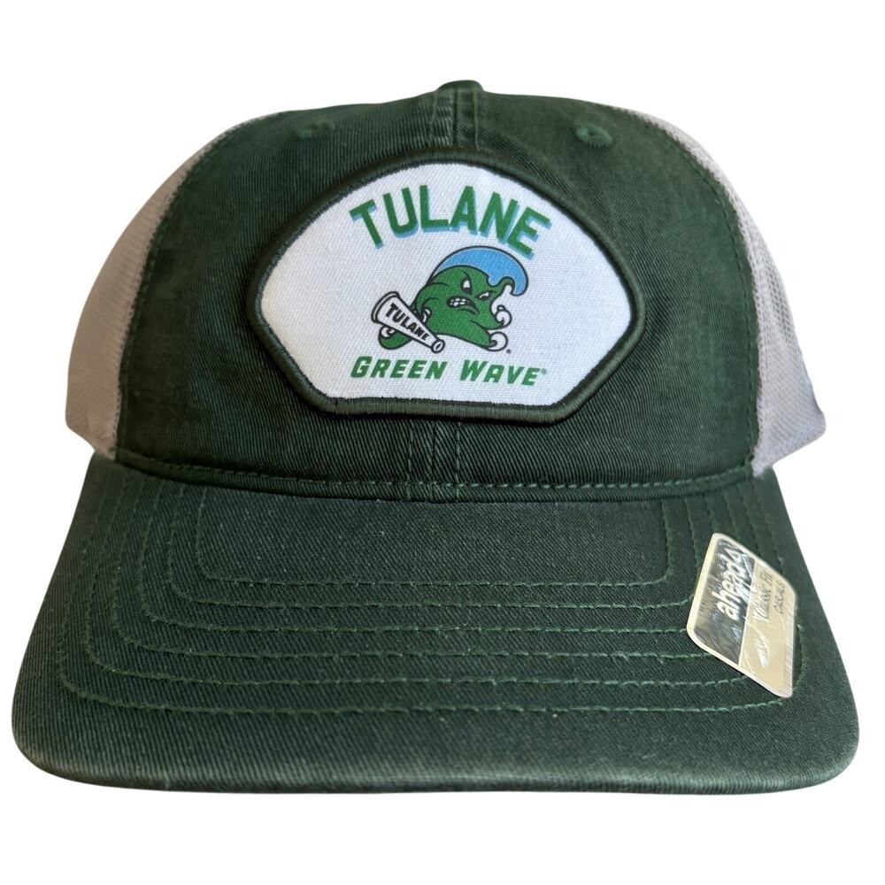 NWT Tulane Green Wave Trucker Mesh SnapBack Cap Hat Gasparilla Bowl Adjustable