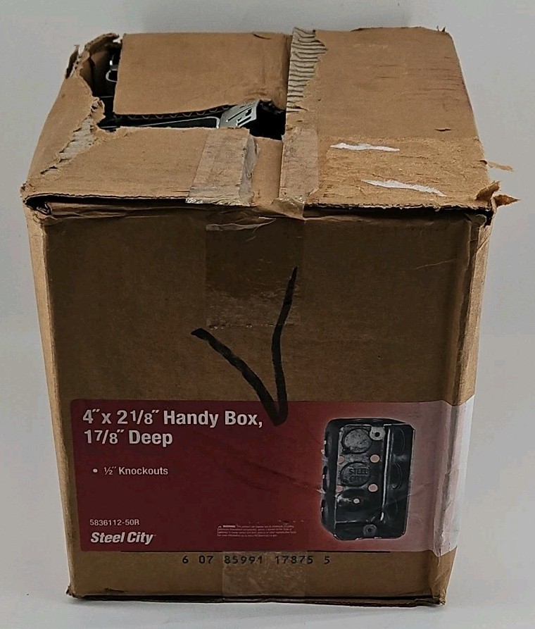 Steel City - 5836112-50R - 4" x 2-1/8" Handy Box - 1-7/8" D, 1/2" KO - Box of 50