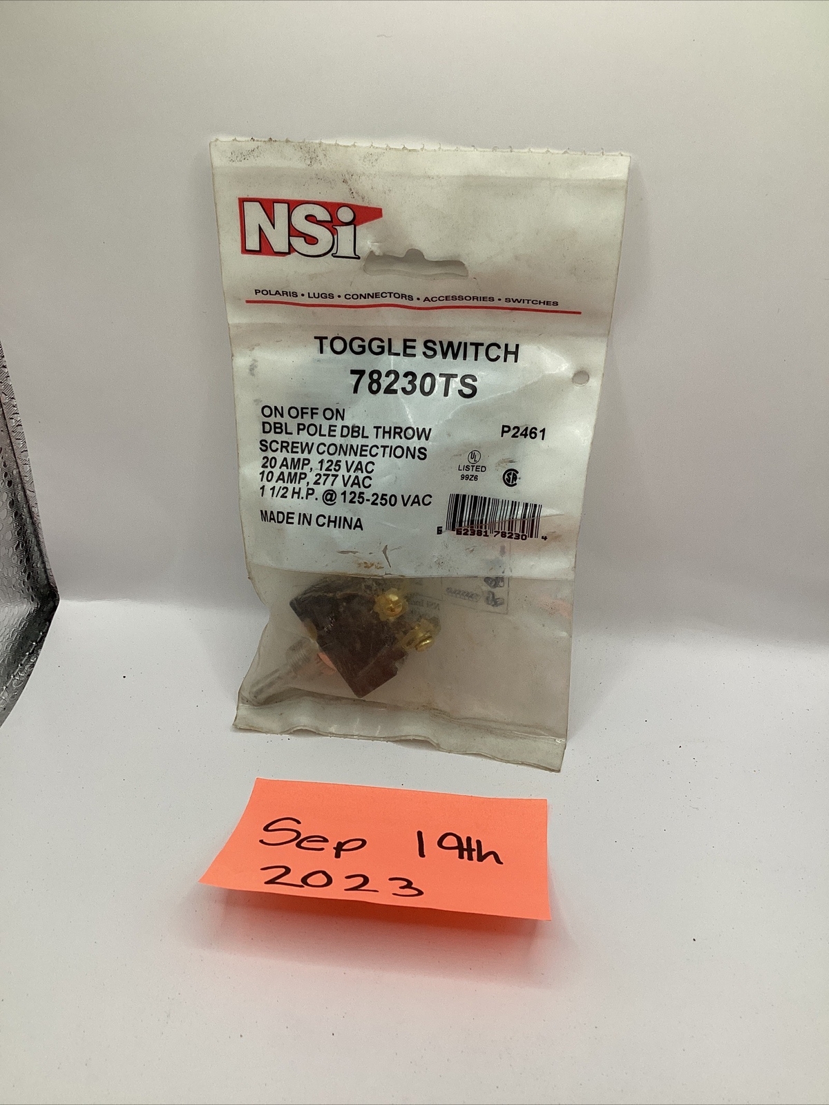 NSi TORK 78230TS Toggle Switch On/Off/On DBL Throw