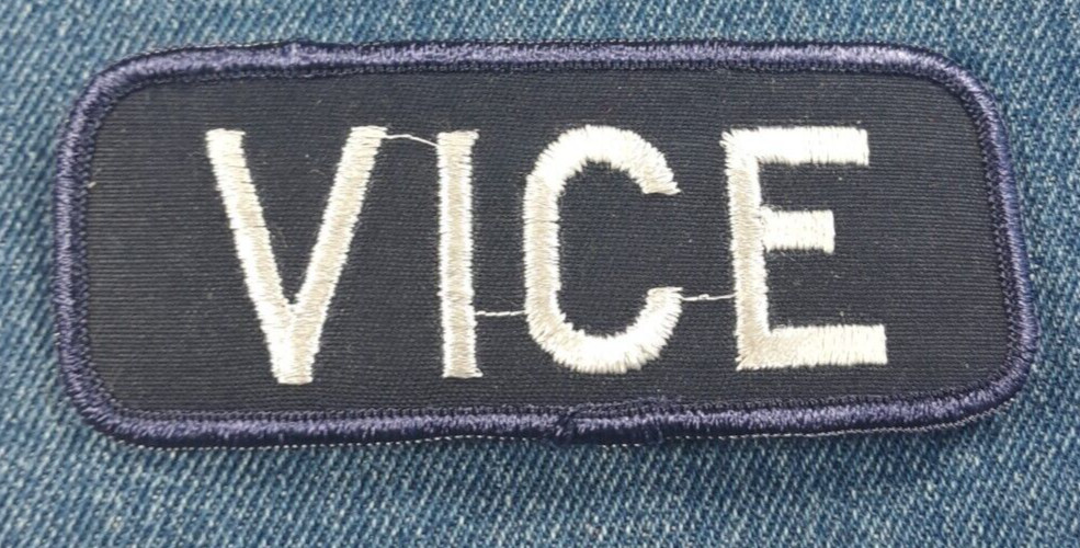 NOS 70s Vintage VICE Squad 3.5" Patch Police Law Enforcement Miami Vice Nice