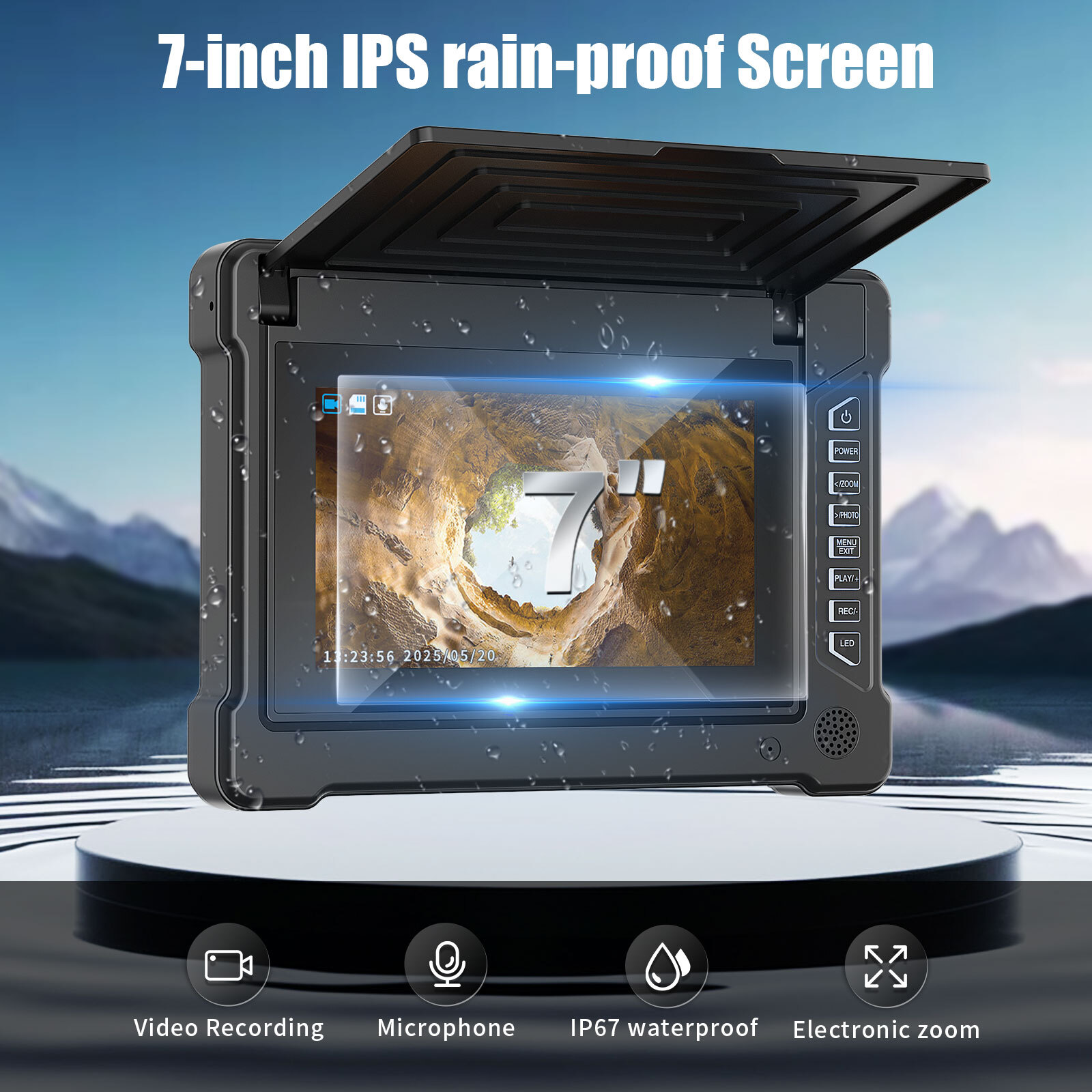 40m 7inch Sewer Camera Pipe Inspection Camera Drain Industrial Endoscope Camera