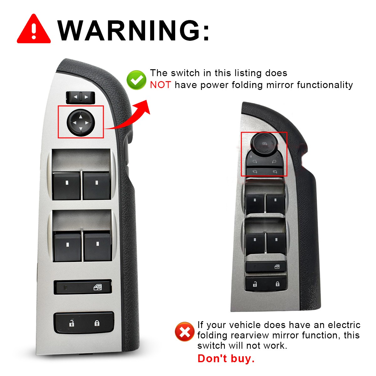 Window Switch Bezel Cover Front Left Side Door Control Switch Panel Trim NEW