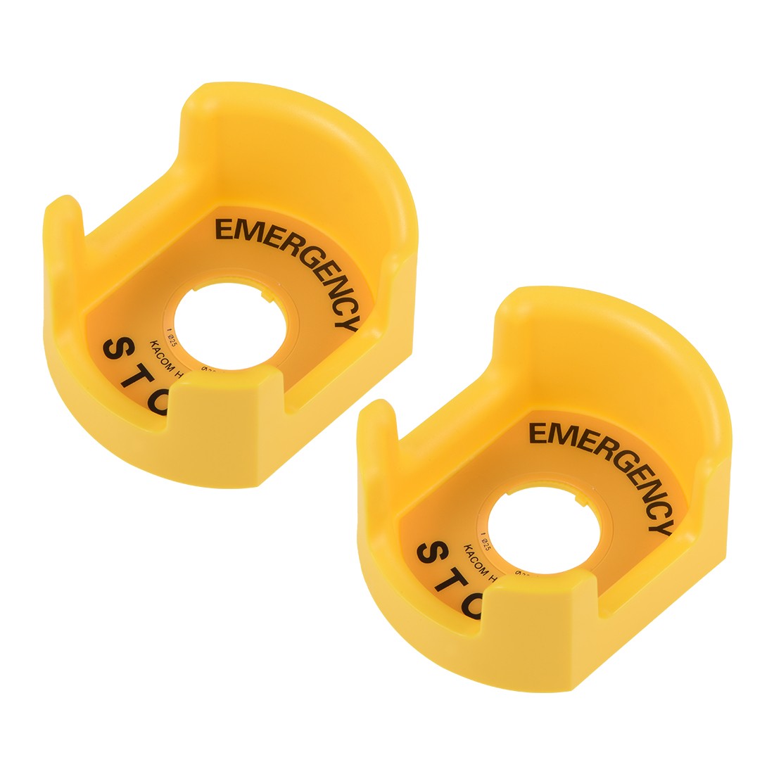 25mm  Push Switch Button Protective Cover With Warning Circle Yellow 2pcs