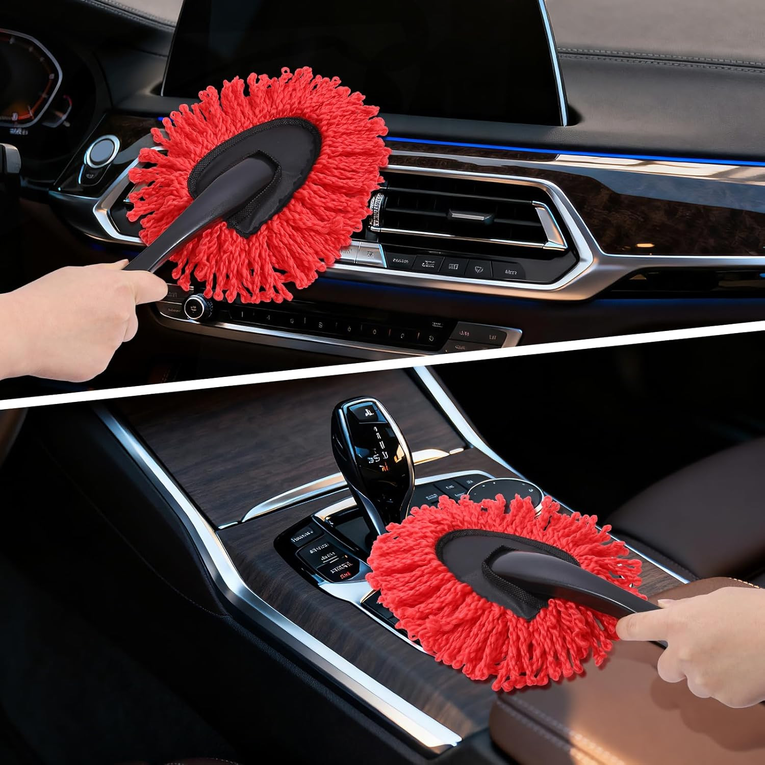 3 Pack Large Red Microfiber Car Duster Exterior Scratch Free with Extendable, Ca