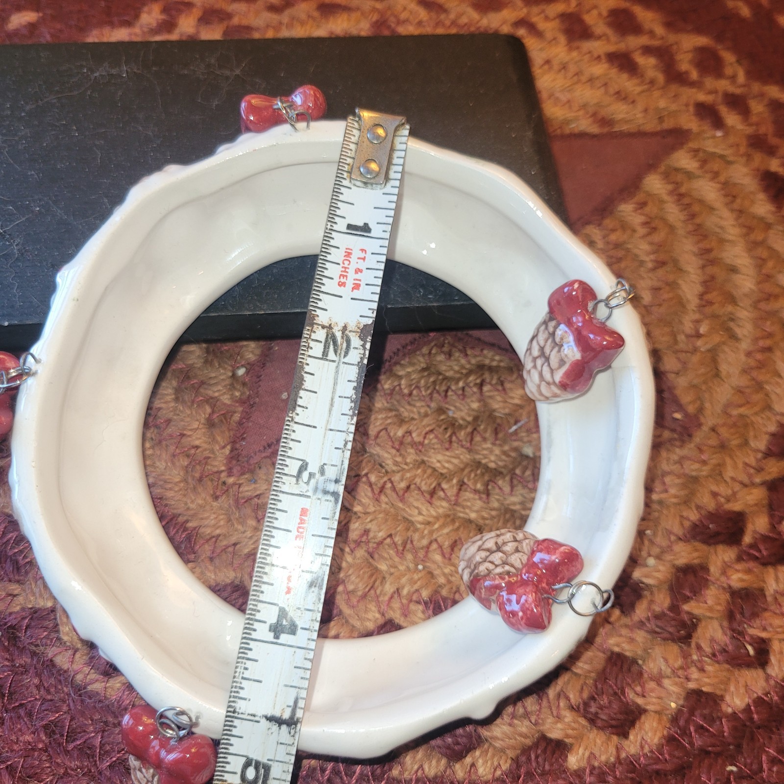 Winter Christmas Candle Topper Pinecones