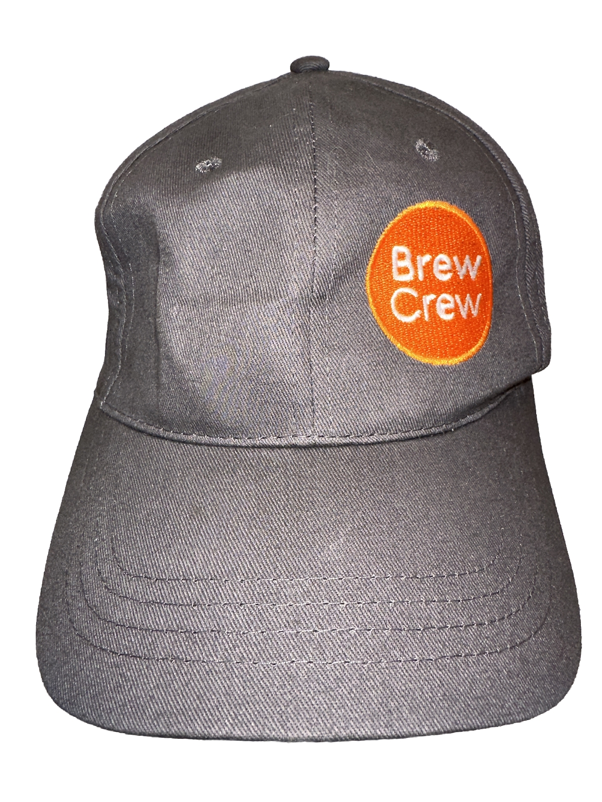 Biggby Brew Crew Orange Logo  on Gray Hat Cap Hook Loop Cap America