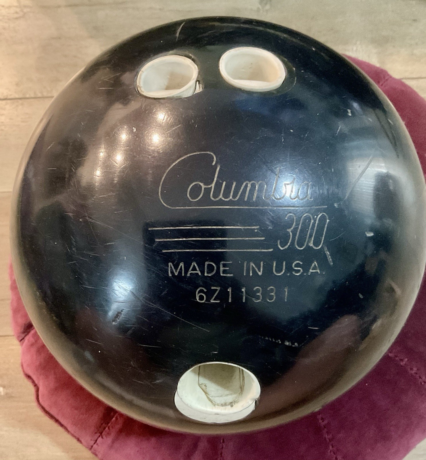 16lb Columbia 300 Rage Reactive Pearl Black Bowling Ball Drilled