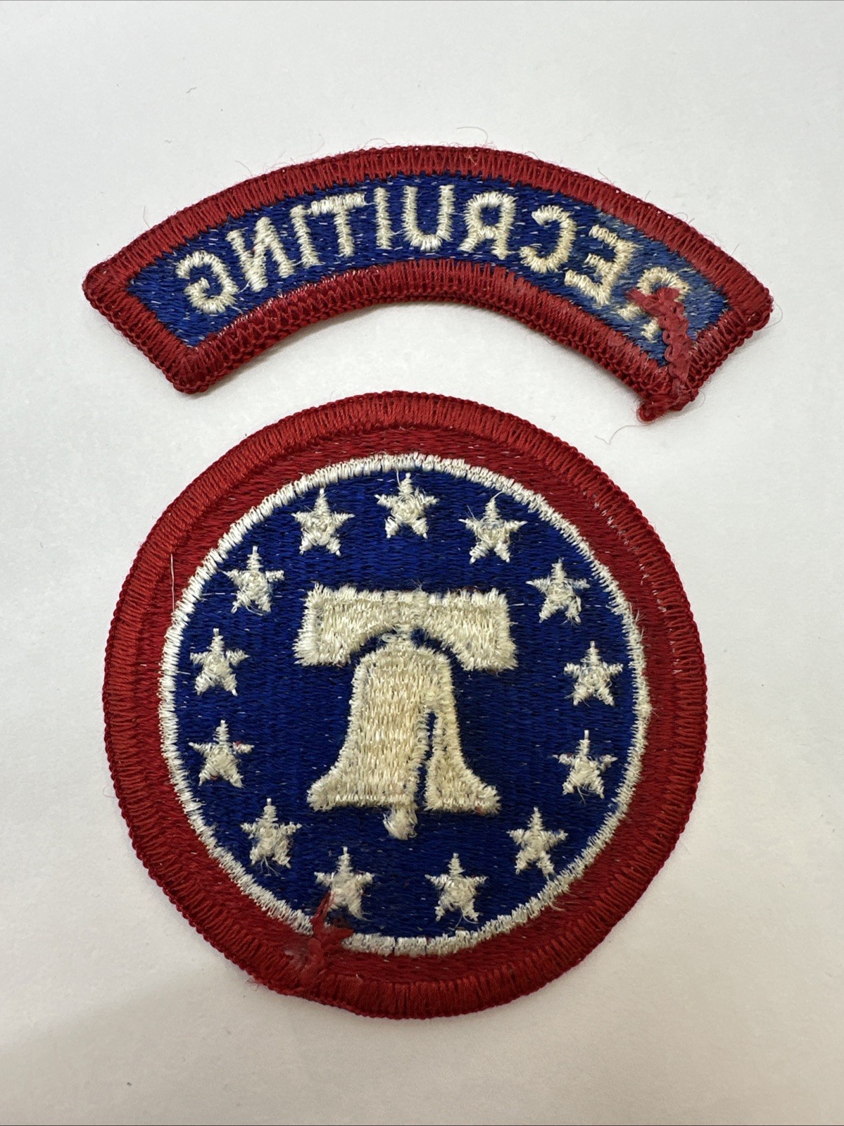 VTG Pair Army Recruiting Command Jacket Patch Liberty Bell Stars and Arch Patch