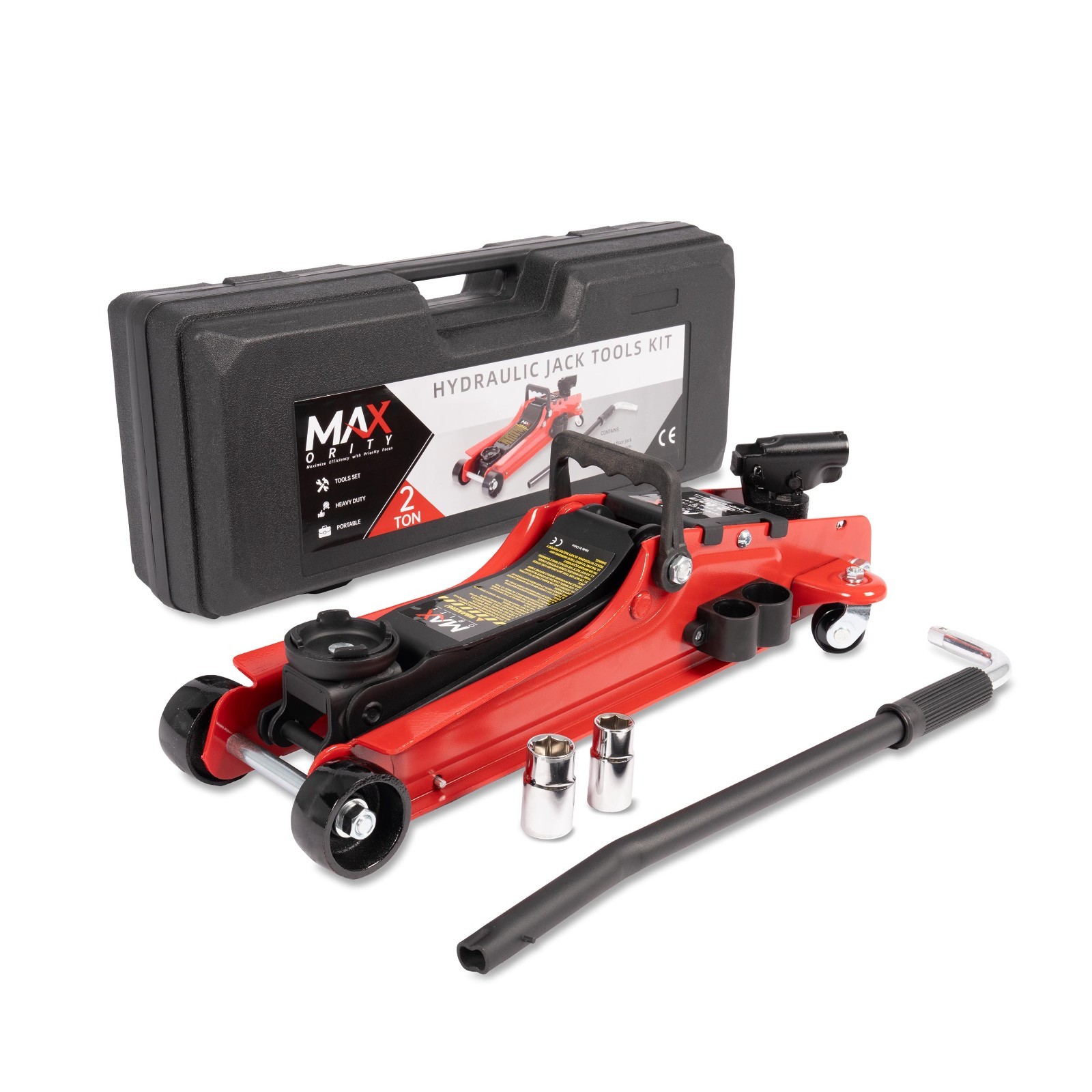 2 Ton Trolley Jack with Carrying Case and Lug Wrench Handle