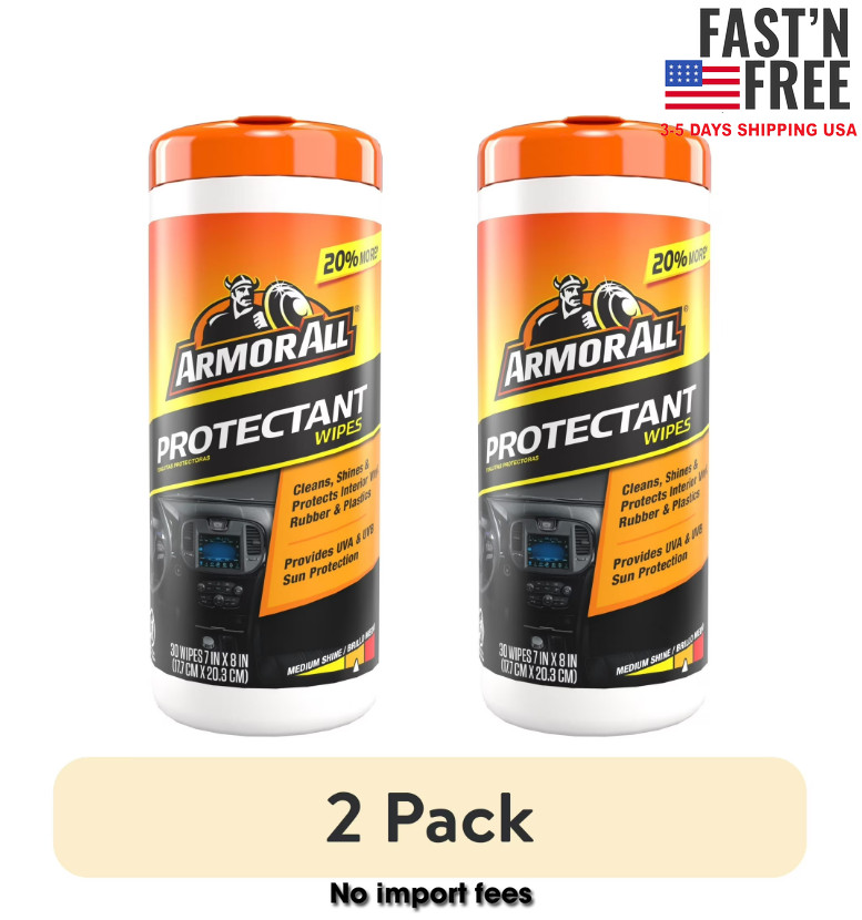 (2 pack) Armor All Car Interior Protectant Wipes, 30 Count