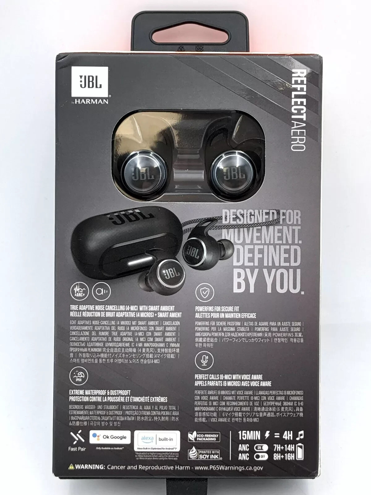 JBL Reflect Aero True Wireless Earbuds - Black - Active Noise Cancellation