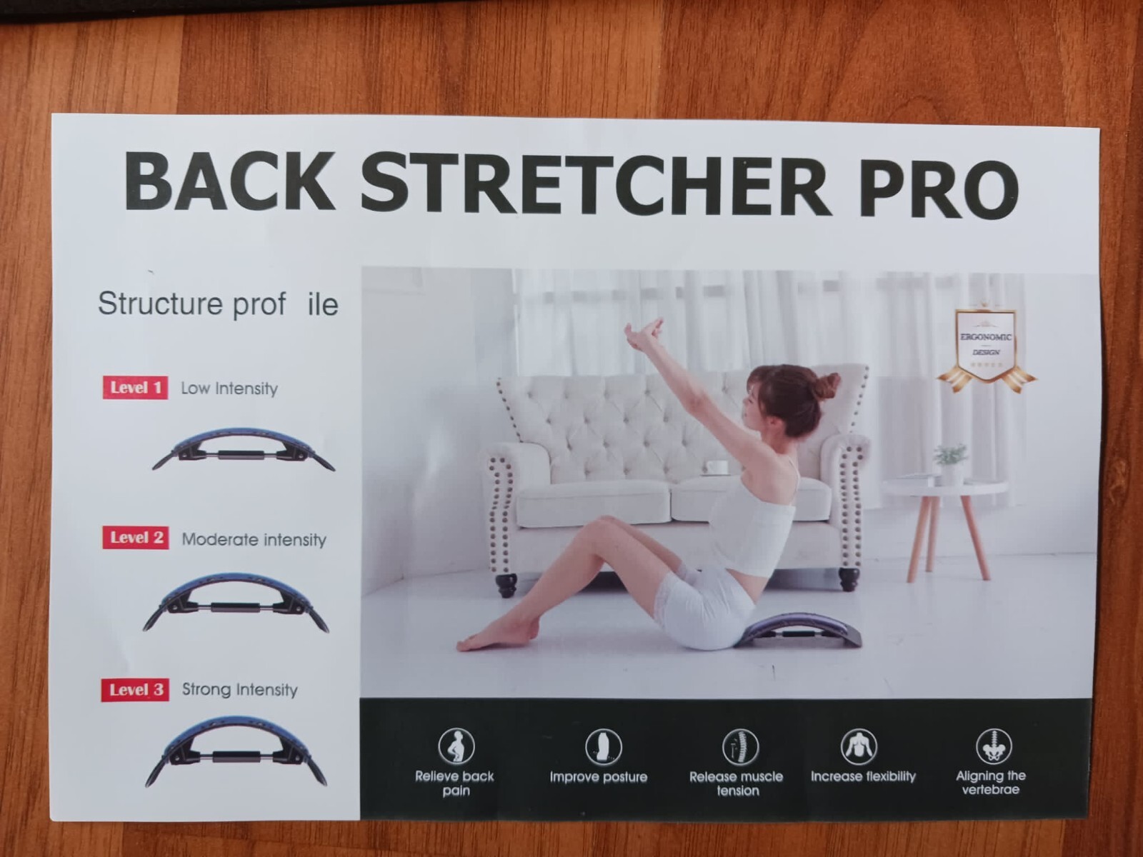 STRETCHER Lumbar Stretching Tractor Device. Posture Relief, Acupuncture Massager