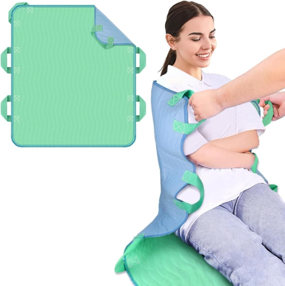 iCOVER Positioning Bed Moving Pad with Reinforced Handles,Waterproof & Reusable